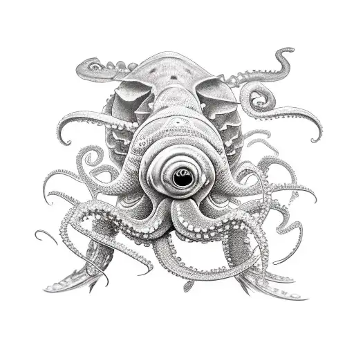 octopus shark mantis shrimp turtle  tattoo design idea