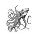 octopus shark mantis shrimp turtle  tattoo design idea