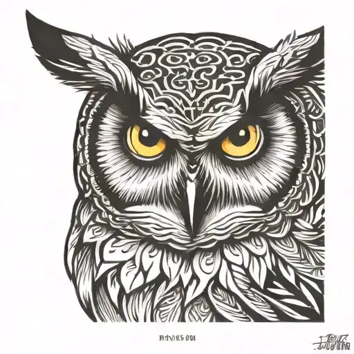 Owl face tattoo tattoo design idea