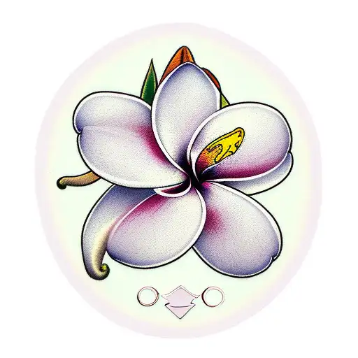 Lily of the valley and plumeria tattoo design idea