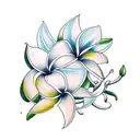 Lily of the valley and plumeria tattoo design idea