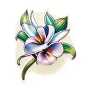 Lily of the valley and plumeria tattoo design idea