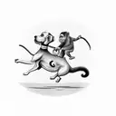 circus monkey riding circus dog tattoo design idea