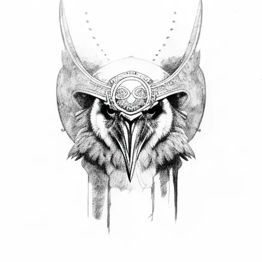 raven viking  tattoo design idea