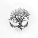 realistic oak tree Anderson stand sure crest tattoo design idea
