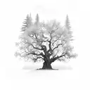 realistic oak tree Anderson stand sure crest tattoo design idea