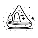 the two evening stars and a boat with floating lights  tattoo design idea