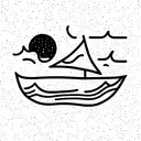 the two evening stars and a boat with floating lights  tattoo design idea