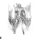 the ebony blade from marvel's black knight tattoo design idea