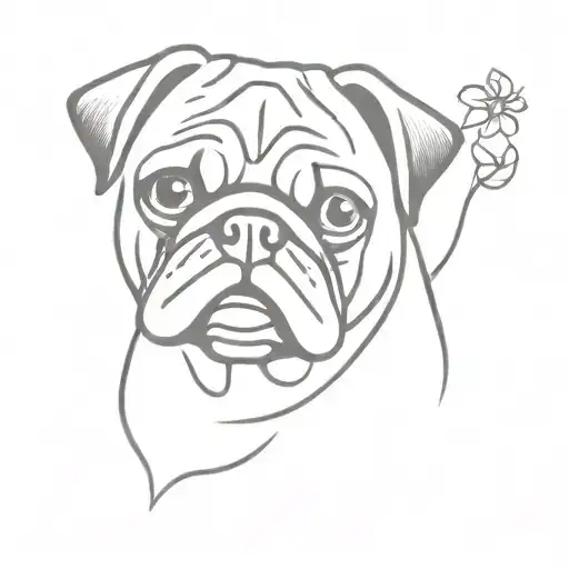 pug dog tattoo design idea