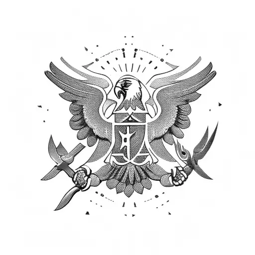 Serbian orthodox eagles with tribal back tattoo tattoo design idea