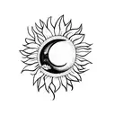 sunflower and moon and koi fish yin and yang tattoo design idea