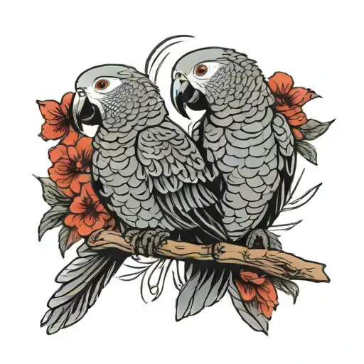 African grey tattoo tattoo design idea