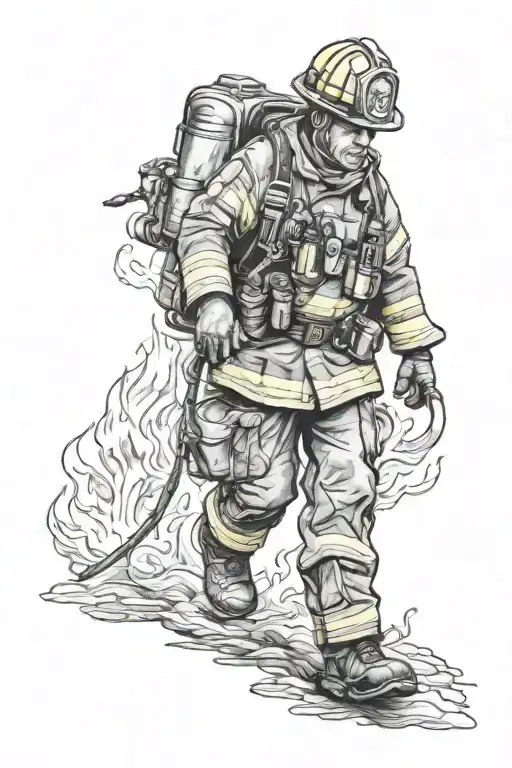 if you go i wanna go with you fire fighter tattoo design idea