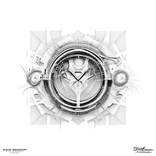 A mashup of iconic album covers from different genres, forming a collage tattoo design idea