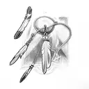 broken chains with cross and eagle feathers  tattoo design idea