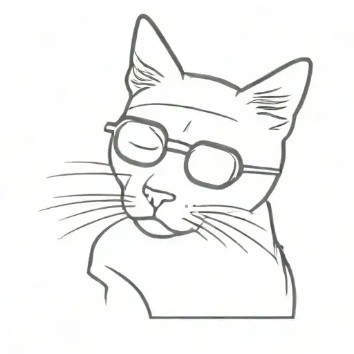 cat with eye patch  tattoo design idea