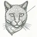 cat with eye patch  tattoo design idea