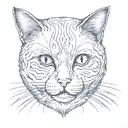 cat with eye patch  tattoo design idea