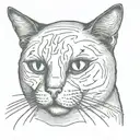 cat with eye patch  tattoo design idea