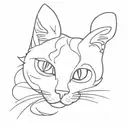 cat with eye patch girly tattoo design idea