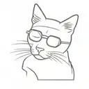 cat with eye patch  tattoo design idea