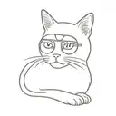 cat with eye patch  tattoo design idea