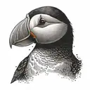 puffin sitting alone tattoo design idea