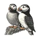 puffin sitting alone tattoo design idea