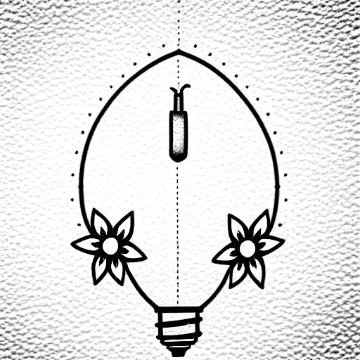 lightbulb with snowdrops inside tattoo design idea