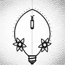 lightbulb with snowdrops inside tattoo design idea