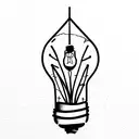 lightbulb with snowdrops inside tattoo design idea