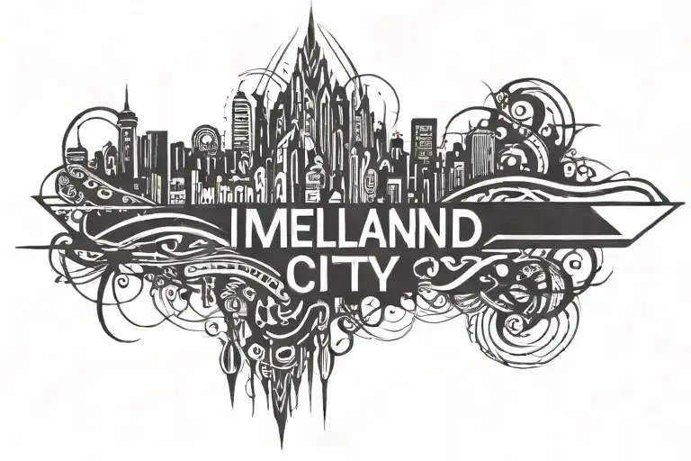 "my homeland is a city" writing tattoo design idea