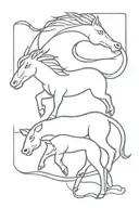 snake horse pig tattoo design idea