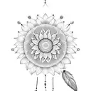 sunflower dreamcatcher tattoo design idea