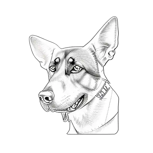 a german shepherd dog tattoo design idea