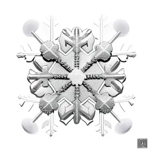 snowflake, 4 leaf clover, atari joystick, mini samurai sword tattoo design idea