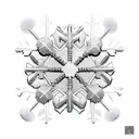 snowflake, 4 leaf clover, atari joystick, mini samurai sword tattoo design idea