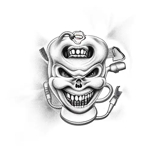 dentist evil tattoo design idea