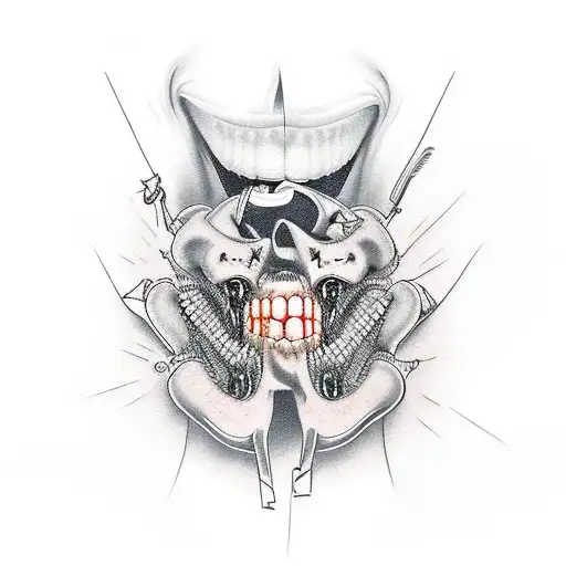 evil dentist tattoo design idea