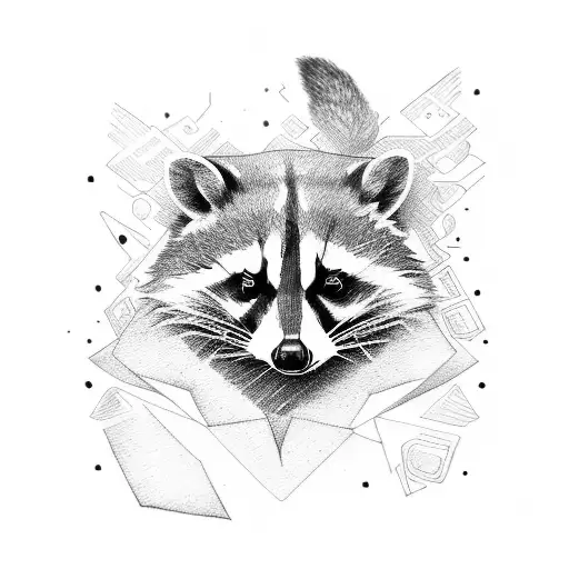 guillotine raccoon  tattoo design idea