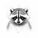 raccoon next to guillotine  tattoo design idea