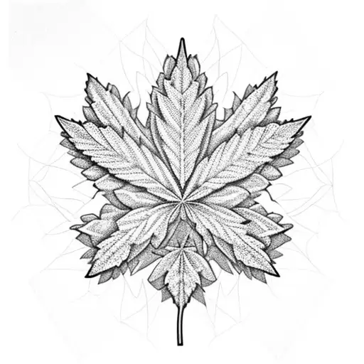 A marijuana leaf transformed into a beautiful mandala design tattoo design idea