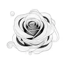 A stunning blackwork rose intertwined with a coiled snake, symbolizing the duality of beauty and danger tattoo design idea