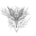 Phoenix elegant  tattoo design idea