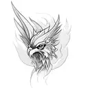 Phoenix elegant  tattoo design idea