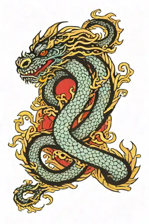 dragon heart infinity symbol  tattoo design idea