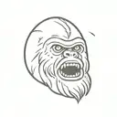 Bigfoot wearing scream mask tattoo design idea