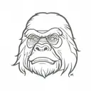Bigfoot wearing scream mask tattoo design idea