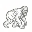 Bigfoot wearing scream mask tattoo design idea